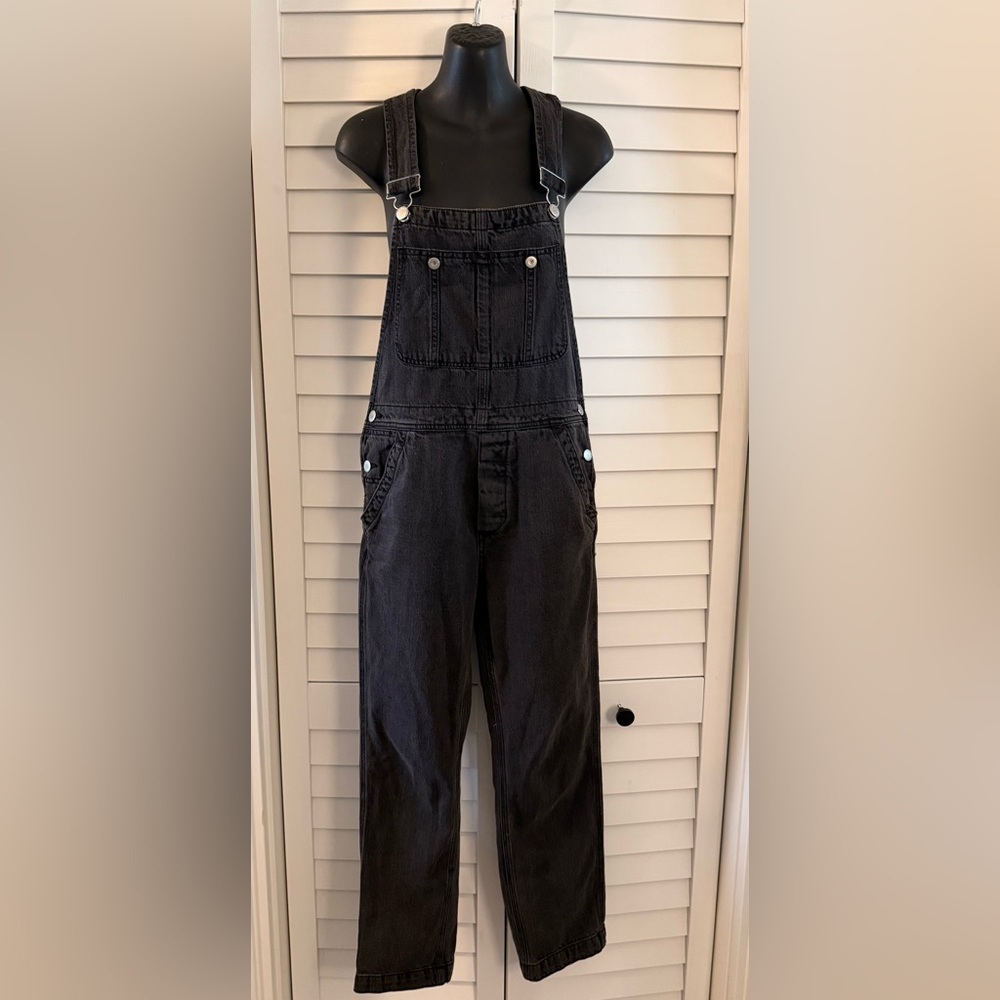 Free People We The Free Ziggy Denim Overalls Black Size 24 - Picture 4 of 10